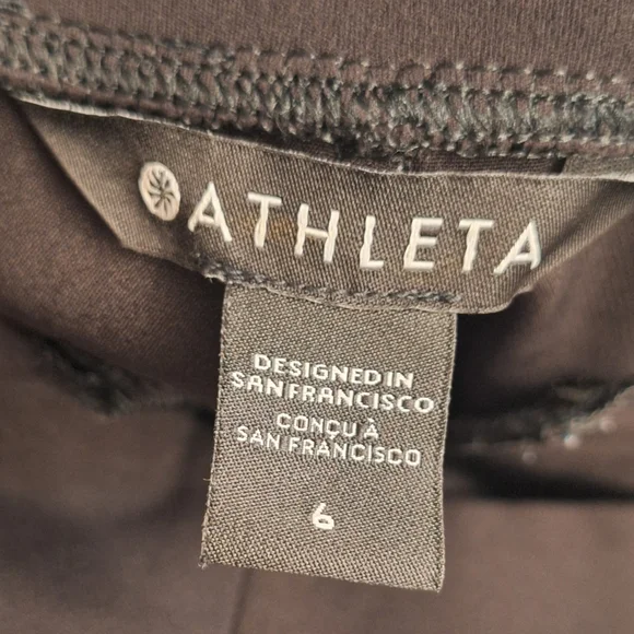 Athleta Endless High Rise Pants Womens 6 Black Straight Leg Pull On - Picture 5 of 7